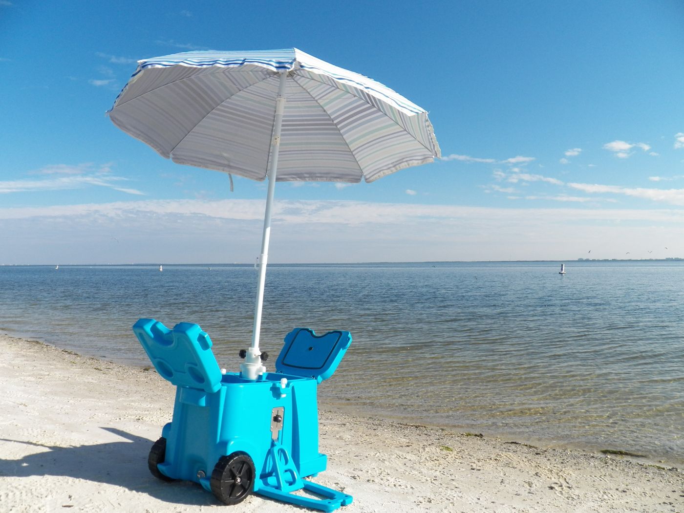 cooler with beach umbrella